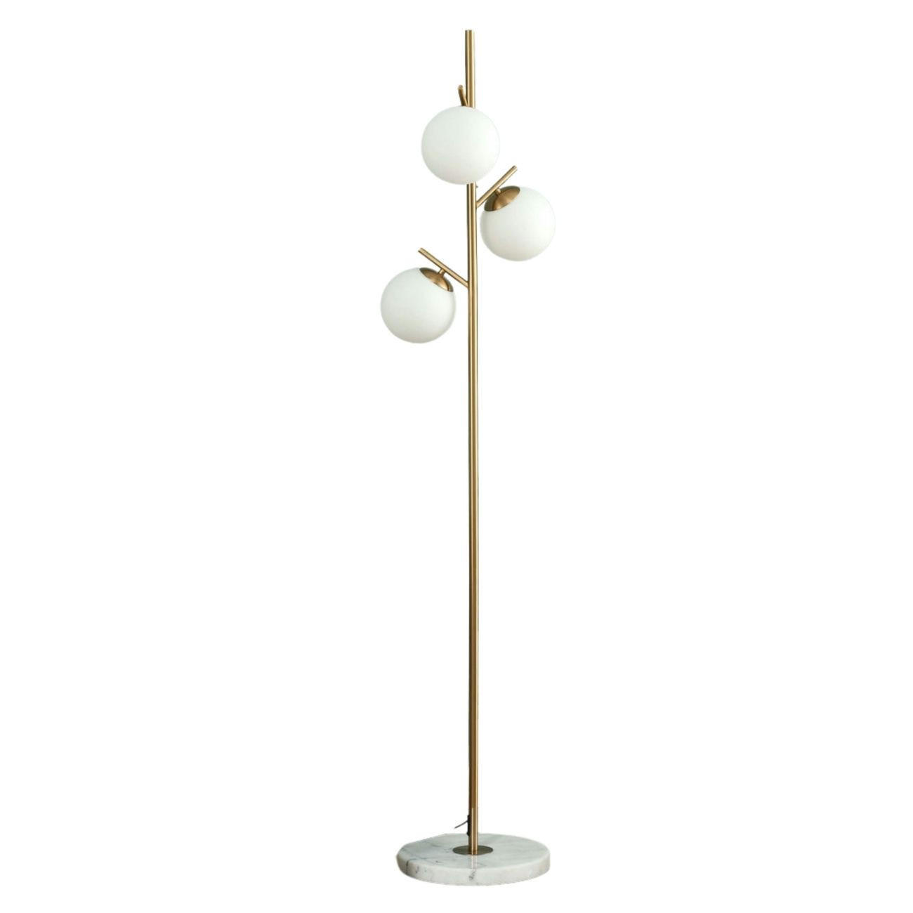 STEHLEUCHTE Estrela, Gold / Messing, 165cm - Goldfarben, Glas (165/30/165cm) - KOSILUM