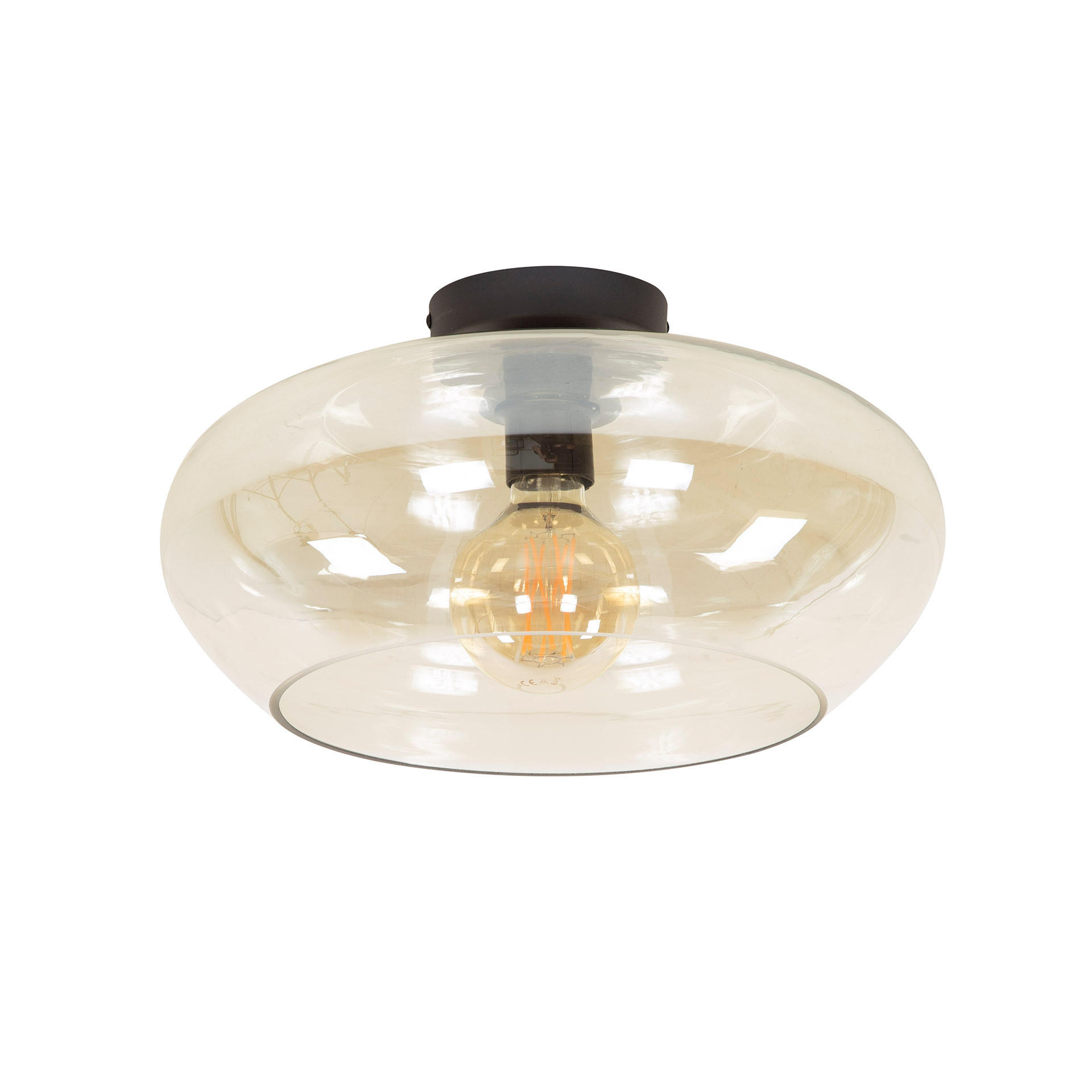DECKENLEUCHTE Elevate Braun 40/40/22 cm - Goldfarben, Glas (40/40/22cm) - Hoyz Collection