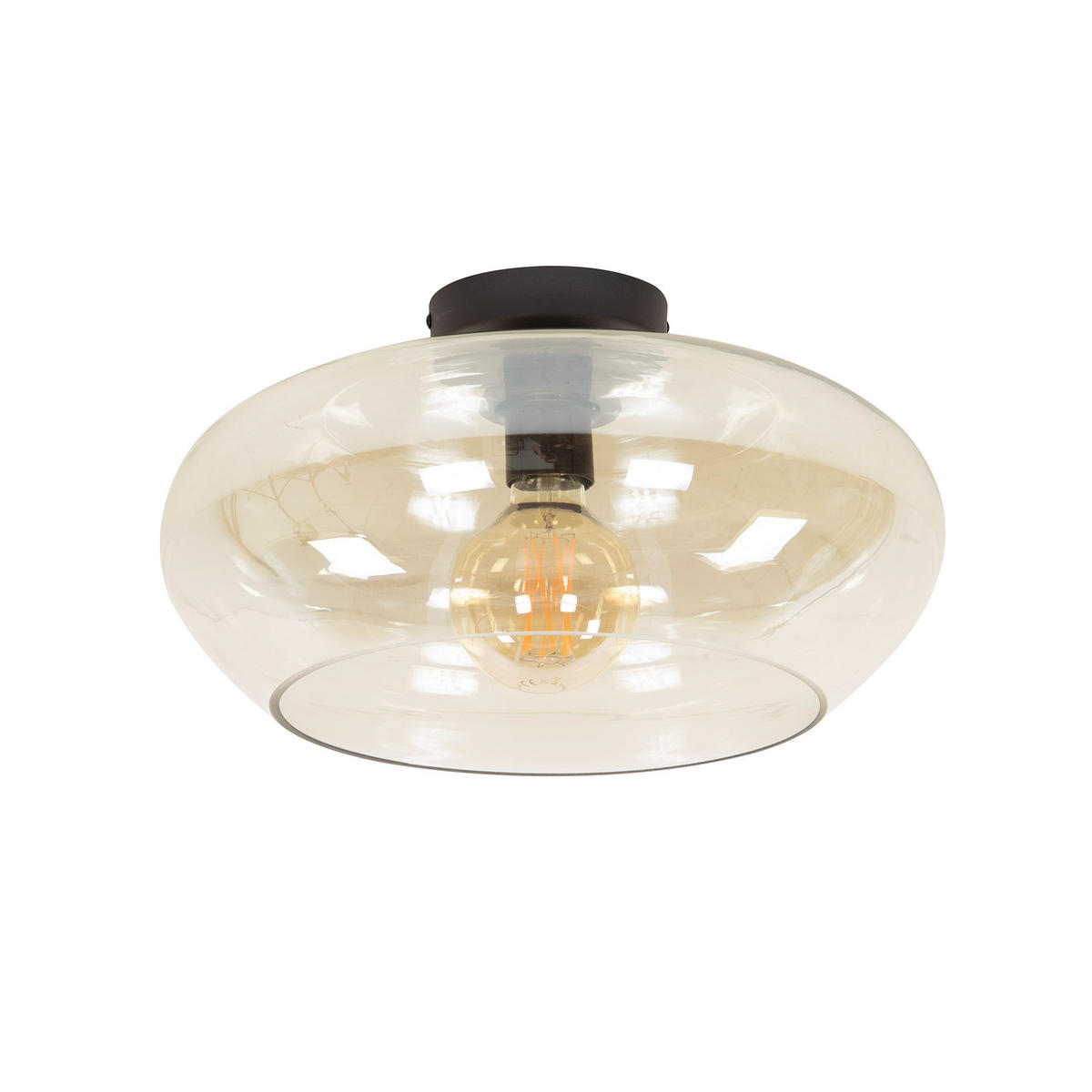 DECKENLEUCHTE Elevate Braun 40/40/22 cm - Goldfarben, Glas (40/40/22cm) - Hoyz Collection