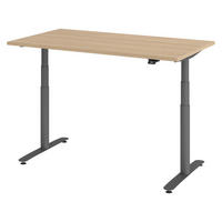 SCHREIBTISCH elektrisch Bluetooth & App XDLR 80/140/72 cm in Eichefarben/Graphitfarben - Eichefarben/Graphitfarben, Holzwerkstoff (80/140/72cm) - bümö