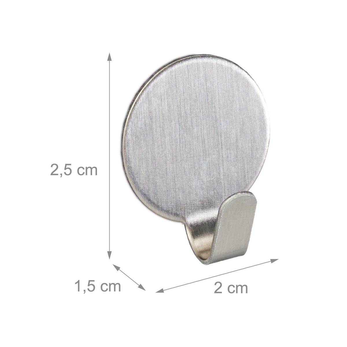 24XKLEBEHAKEN - Silberfarben, Metall (2/2.5/1.5cm) - Relaxdays