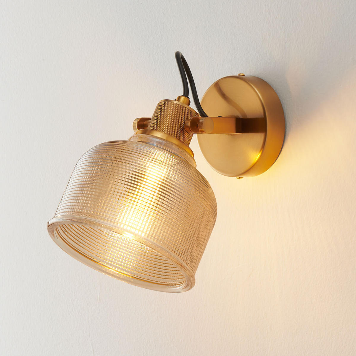 WANDLEUCHTE Vela, Gold / Messing, 25cm - Goldfarben, Glas (14/20/25cm) - KOSILUM