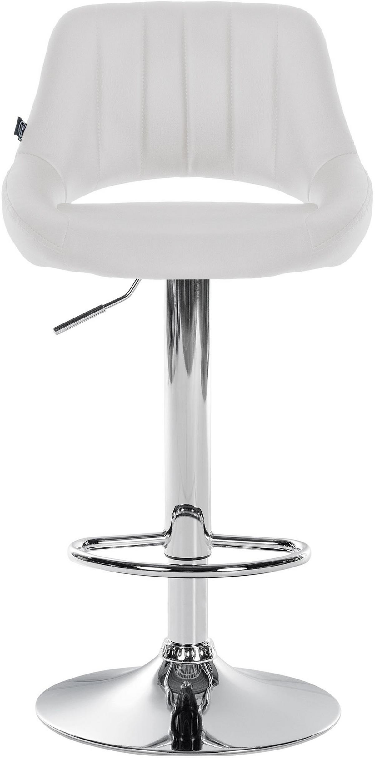 BARHOCKER Milos Kunstleder chrom weiß - Chromfarben/Weiß, Kunststoff/Metall (47/106/48cm) - TPFLiving