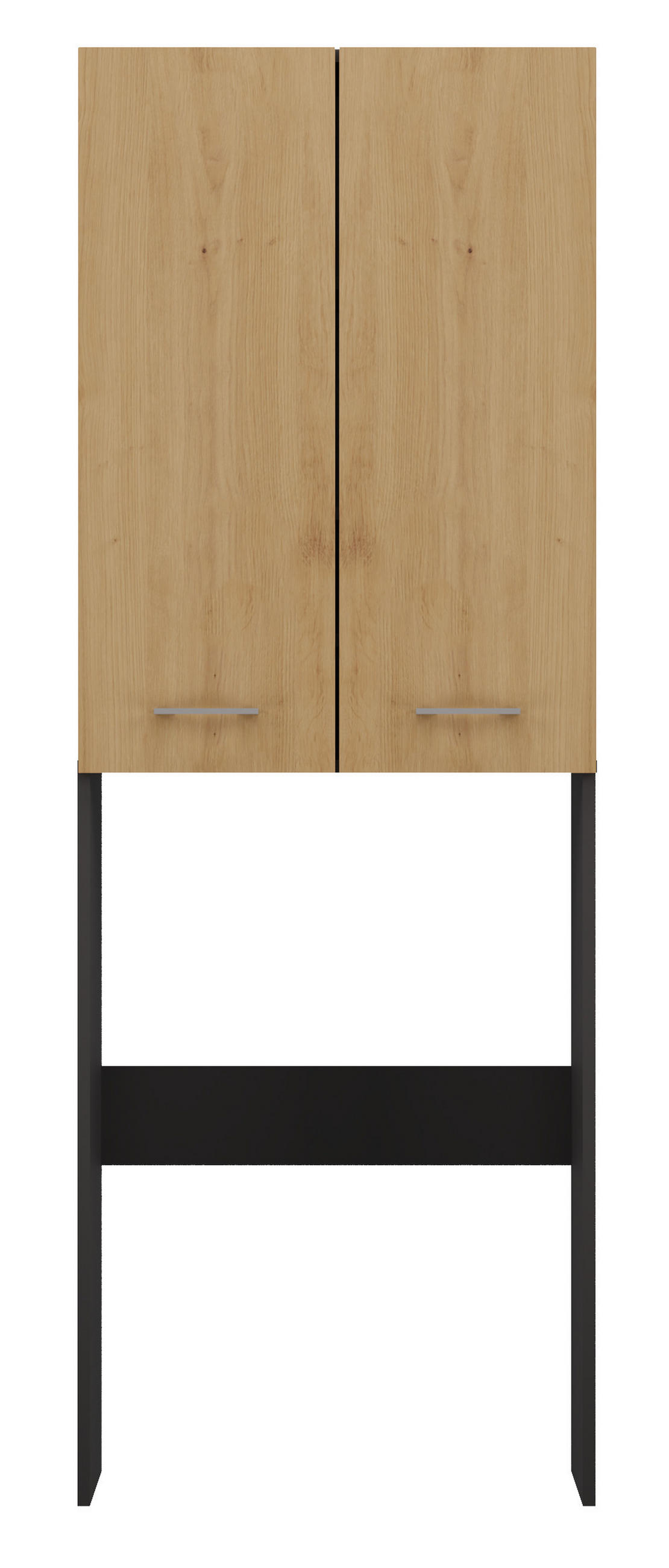 BADEZIMMERSCHRANK ÜBER WASCHMASCHINE POLA DD ANTHRAZIT / EICHE ARTISAN - Anthrazit/Eiche Artisan, Holzwerkstoff (64/180/30cm) - CDF