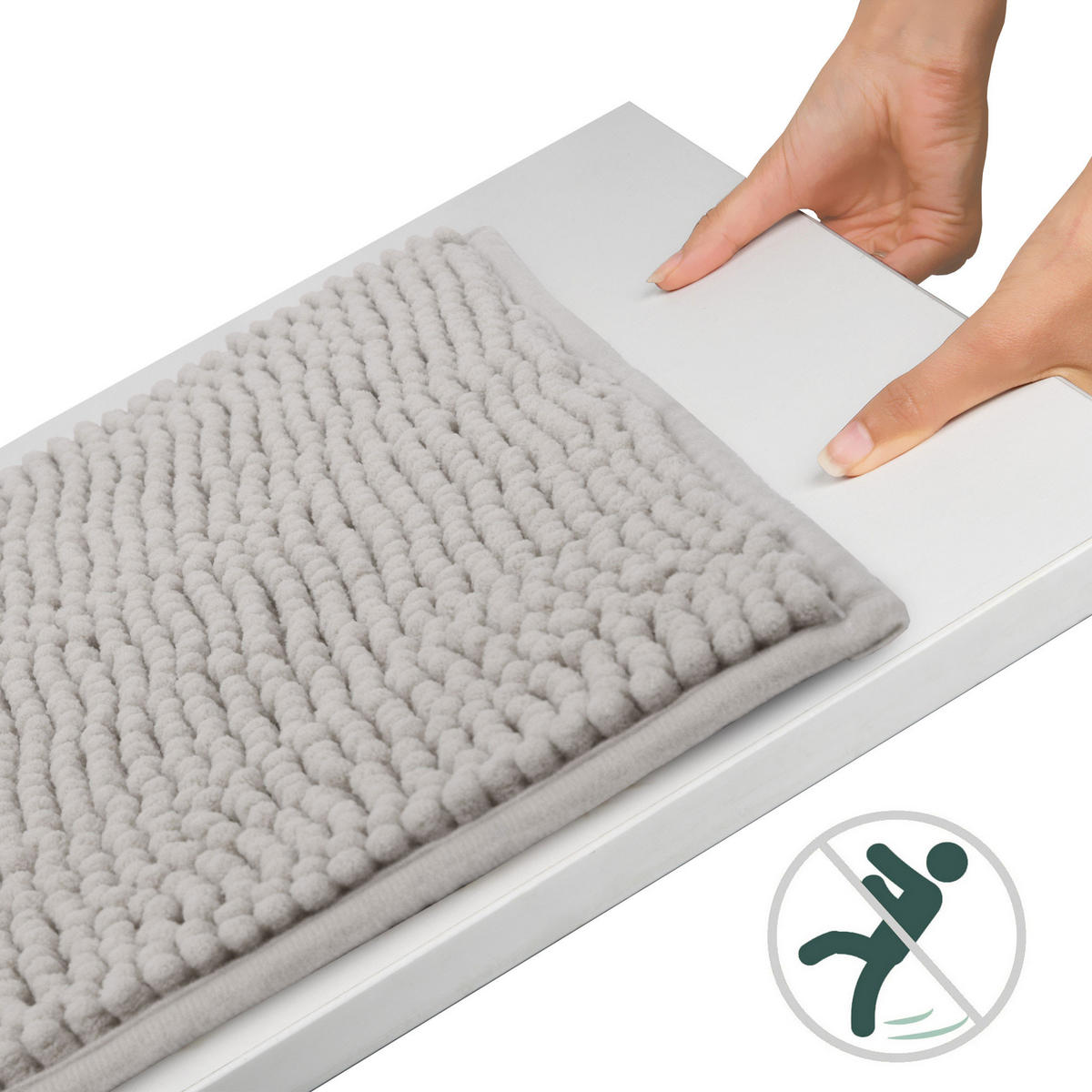 VORLEGER MATTE BeauMare WR 50/80 cm Hellgrau - Hellgrau, Textil (50/80cm) - Beautissu 