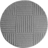 TEPPICH Hochflor RIGI in Silber, mit Cord-Streifen-Patchwork, Ø 200 cm - Silberfarben, Textil (200/200cm) - KADIMA DESIGN