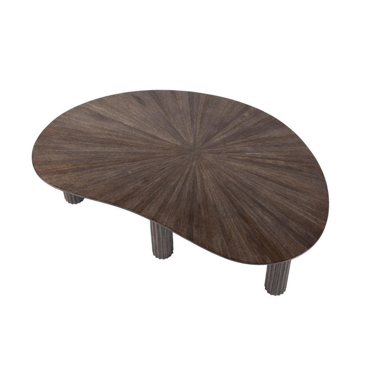 COUCHTISCH GIANNI STELLA Nierenförmiger Lounge-Tisch in dunklem Teak - Braun, Holz (68/110/36cm) - alesvelt