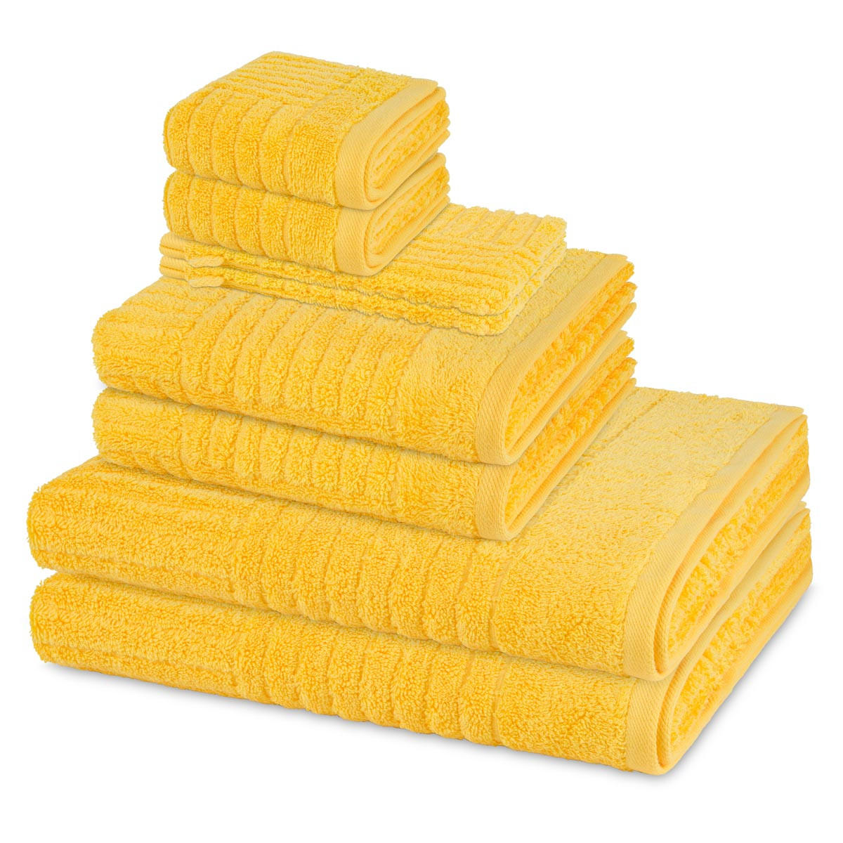 FROTTIERSET Carre 8-teilig - Gelb, Textil (50/100cm) - Ross