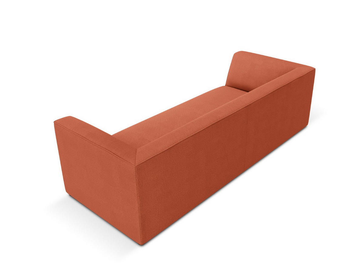 SOFA Ruby aus strukturiertem Stoff koralle 3 Sitzplätze - Koralle, Textil (93/69/232cm) - Micadoni