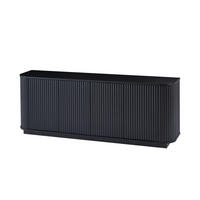 SIDEBOARD 162,5/38/61 cm s vlnitým dizajnom a štyrmi dvierkami, čierna - čierna, kompozitné drevo (162/61/38cm) - Redom