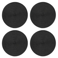 PLATZSET 4er Set Polypro Schwarz 35 cm rund - Schwarz, Kunststoff (35cm) - TiborTex