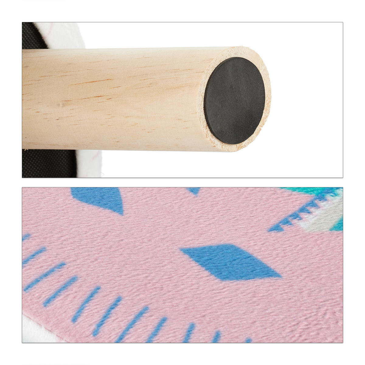 TIERHOCKER Kinder - Weiß, Holzwerkstoff/Textil (28/48/42cm) - Relaxdays