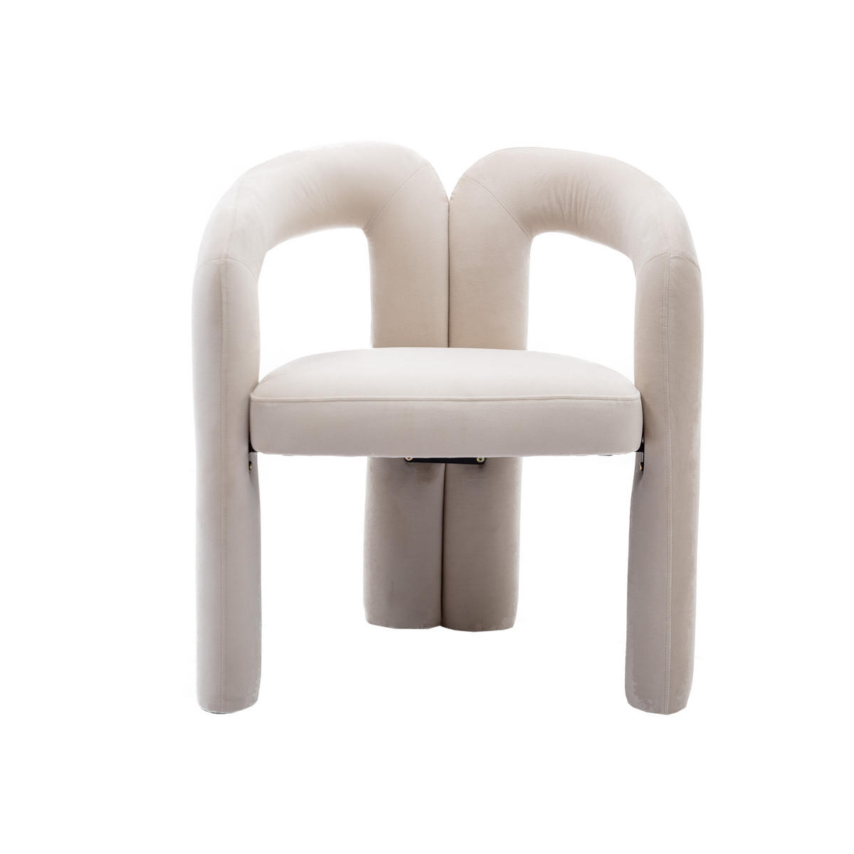ESSZIMMERSTUHL 2er-Set Samt Sessel Modernes Design Holzbeine - Beige, Textil (64/71/50.5cm) - Urban Meuble