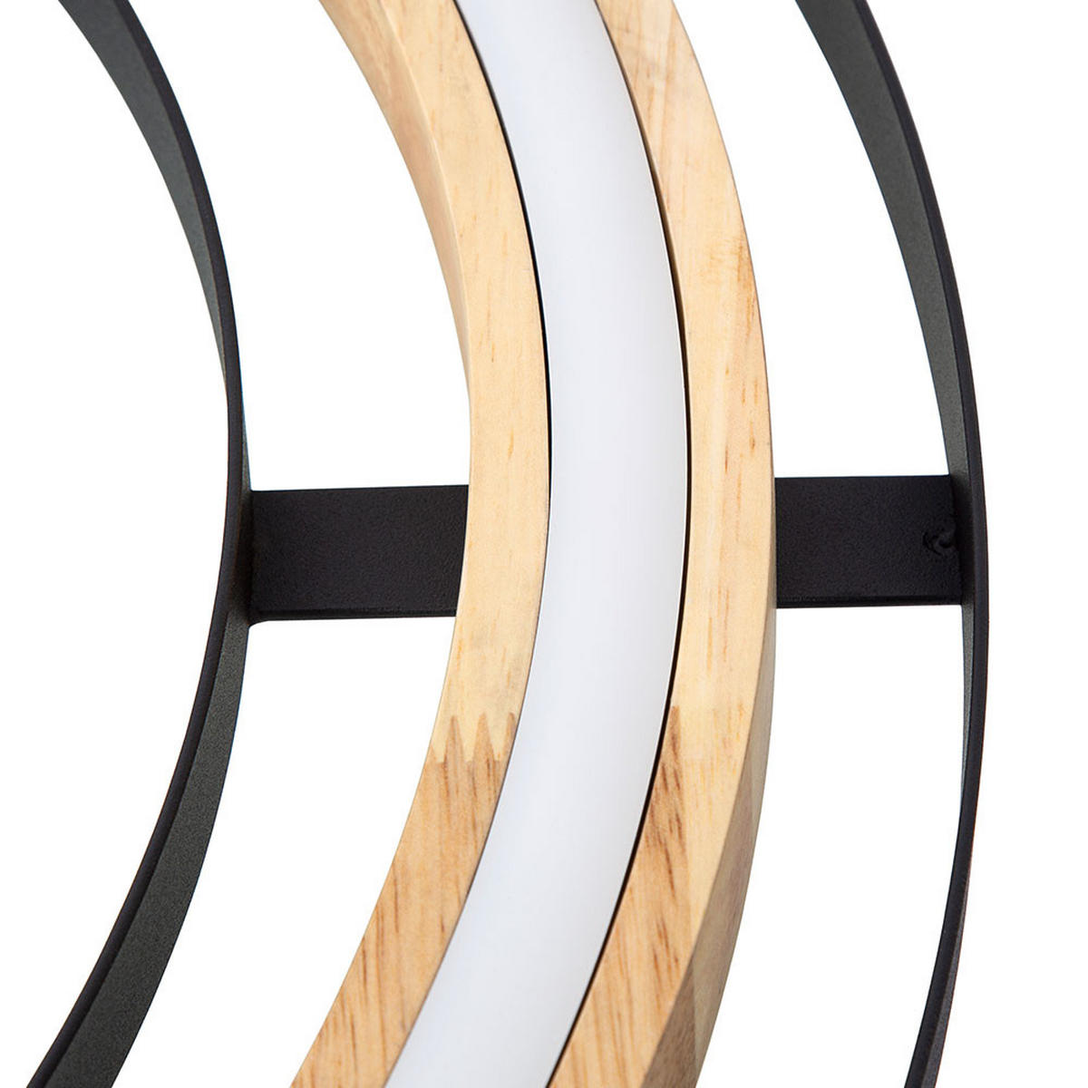 LED DECKENLEUCHTE Metall Bambus Schwarz - Schwarz, Holz (56/56/6cm) - Nowa