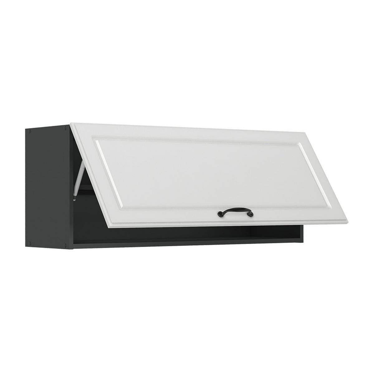 HÄNGESCHRANK R-Line, Weiß Landhaus/Anthrazit, 100 cm Flach - Anthrazit/Weiß, Holzwerkstoff (100/40/31cm) - Vicco