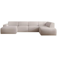 WOHNLANDSCHAFT Bouvi Hellbeige rechts - Ecru/Schwarz, Kunststoff/Textil (220/378cm) - Selsey