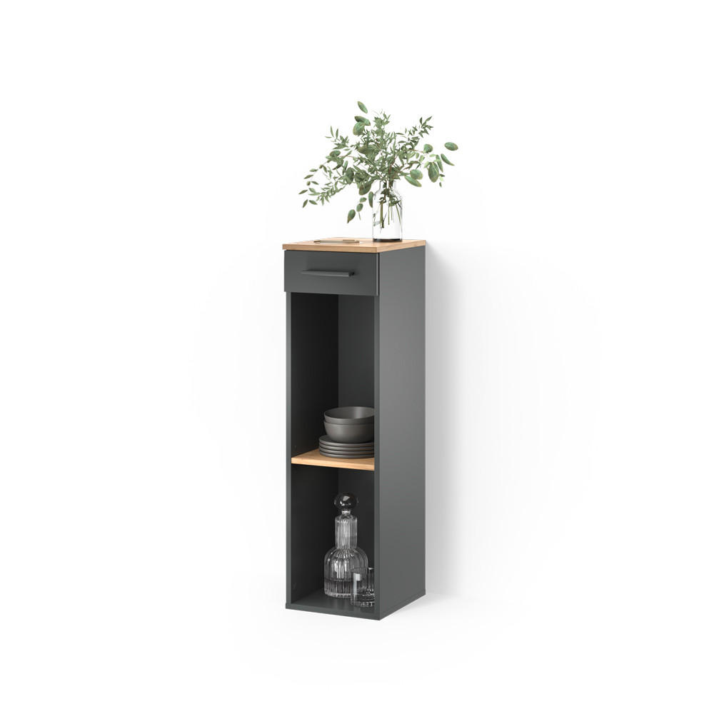 Livinity® Weinregal Eiche, Anthrazit 30x106x34.5 cm
