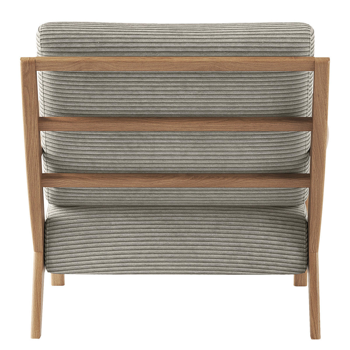 SESSEL - Eichefarben/Graubraun, Eichenholz/Textil (83/80/75cm) - home24