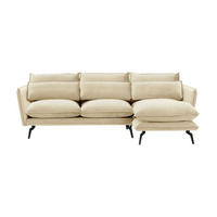ECKSOFA Layla Rechts-Velluto 2 - Creme, Holz/Textil (278/160cm)