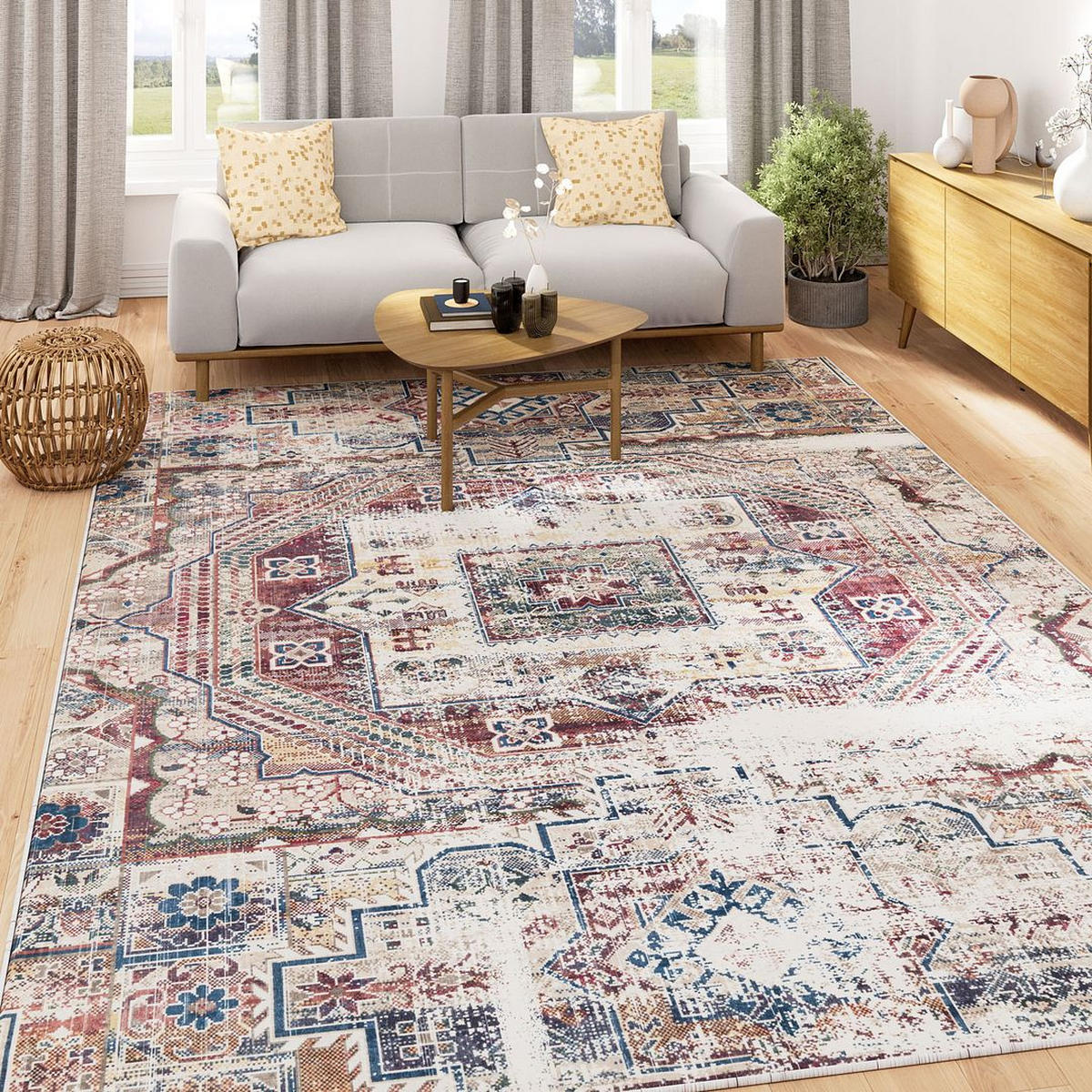 TEPPICH WASCHBAR Verona Eliza Rot - Rot, Textil (160/231cm) - Kukoon Rugs