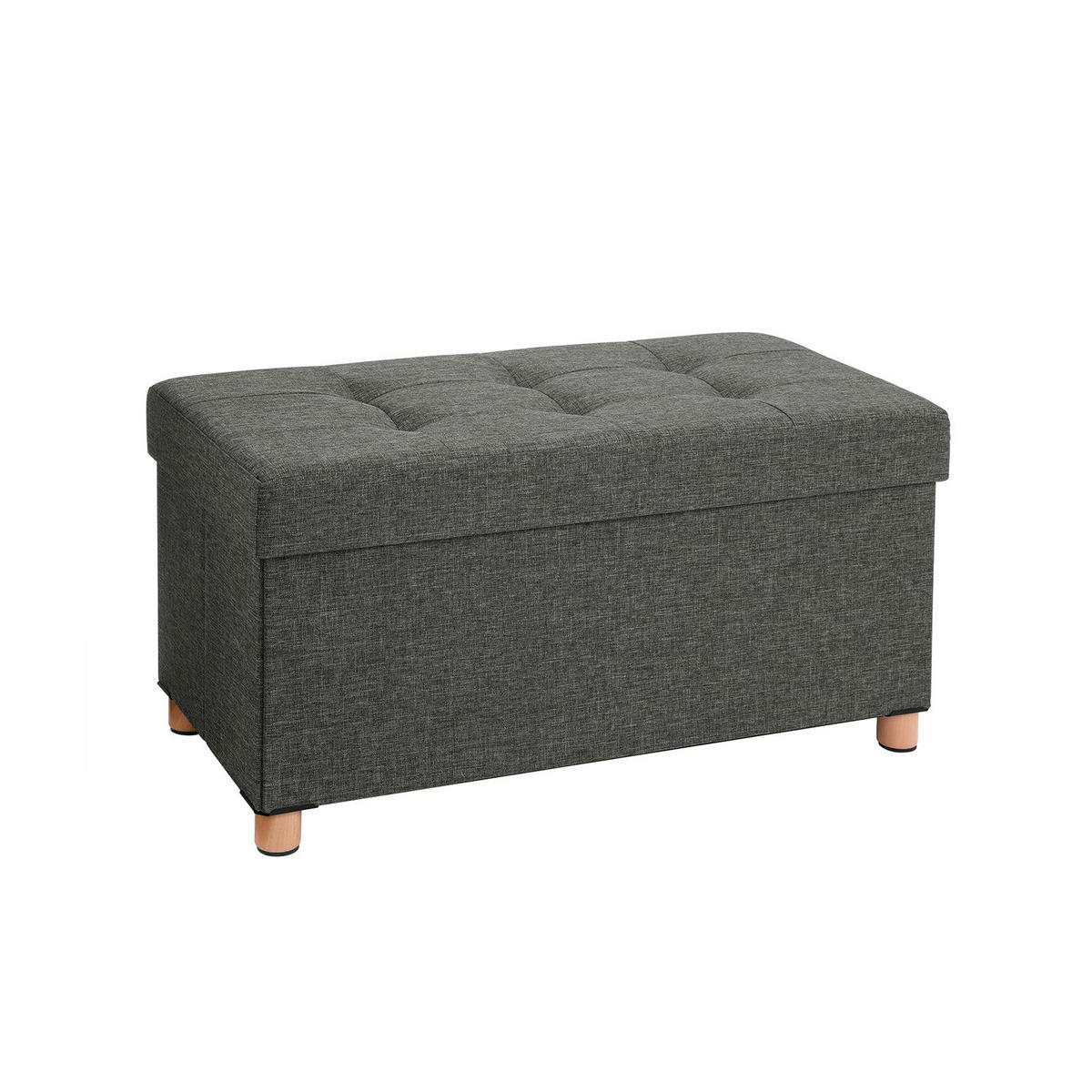 SITZTRUHE SITZBANK - Grau, Holzwerkstoff (38/40/76cm) - Hansiro