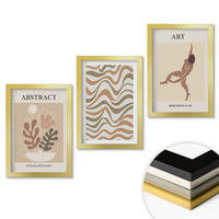 WANDBILDER 3er Set - 20x30 cm Goldrahmen - Matisse Boho abstrakte Muster - Goldfarben, Kunststoff (20/30cm) - ArtPrintCave