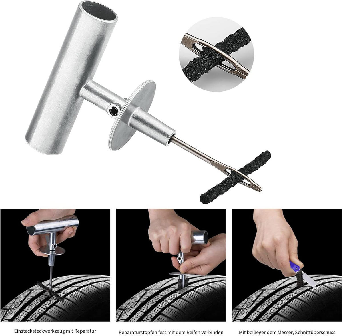 WERKZEUGSET – Geeignet für die Reifenreparatur an Motorrädern, Lkw und Traktoren – 68-teilig - Multicolor, Metall (30/20/5.5cm) - DCA