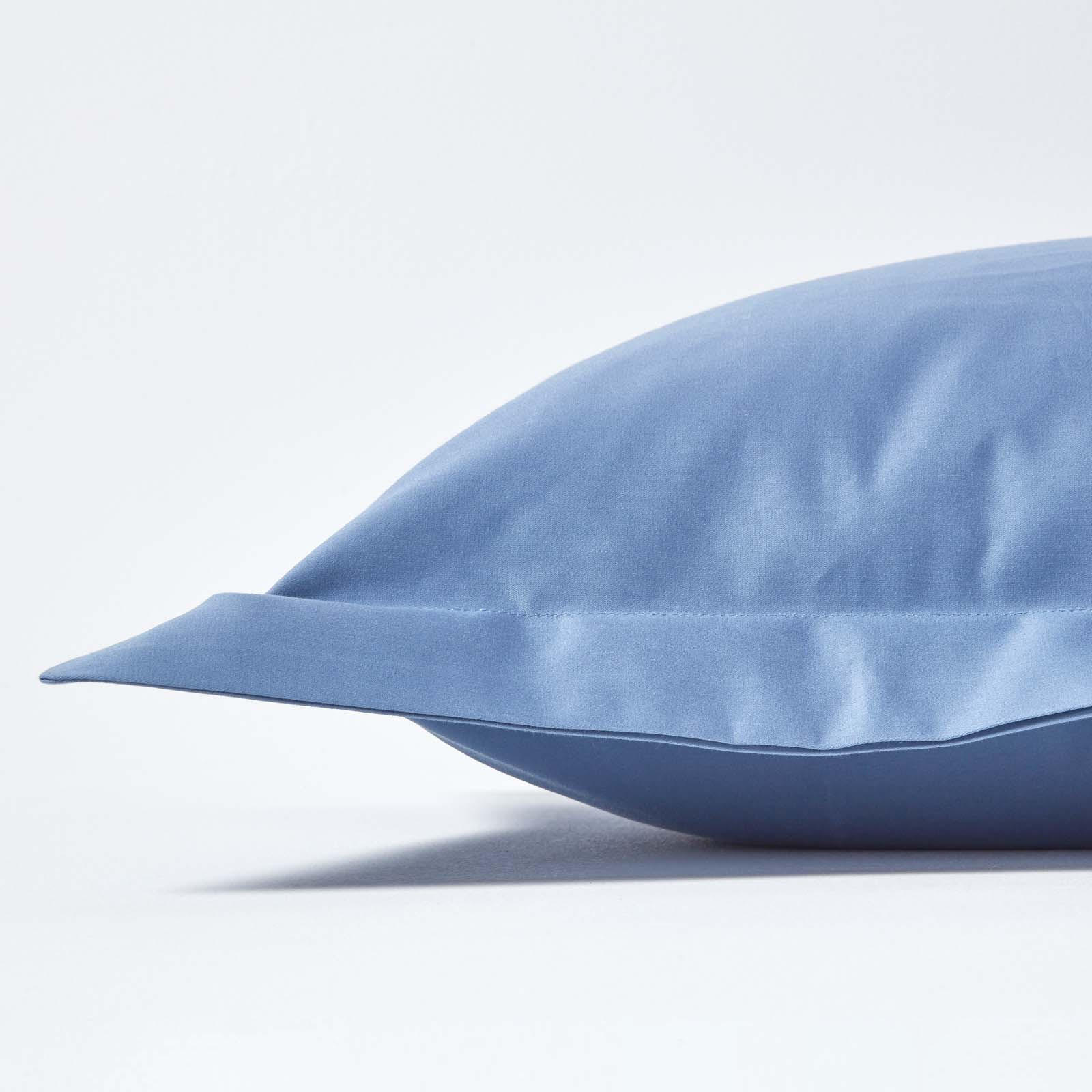 KISSENBEZUG Stehsaum Premium, Ägyptische Baumwolle, Fadendichte 1000 - Blau, Textil (50/90cm) - Homescapes