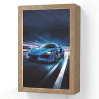 NÁSTĚNNÁ LAMPA Auto - Modrá - Chlapci - Dítě 20x30 cm - modrá, kompozitní dřevo (20/30/8cm) - OnlyWow