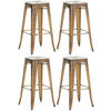 BARHOCKER 4er Set Metall gold - Goldfarben, Metall (43/76/43cm) - CLP