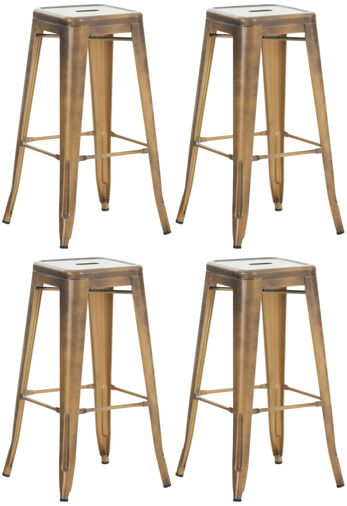 BARHOCKER 4er Set Metall gold - Goldfarben, Metall (43/76/43cm) - CLP