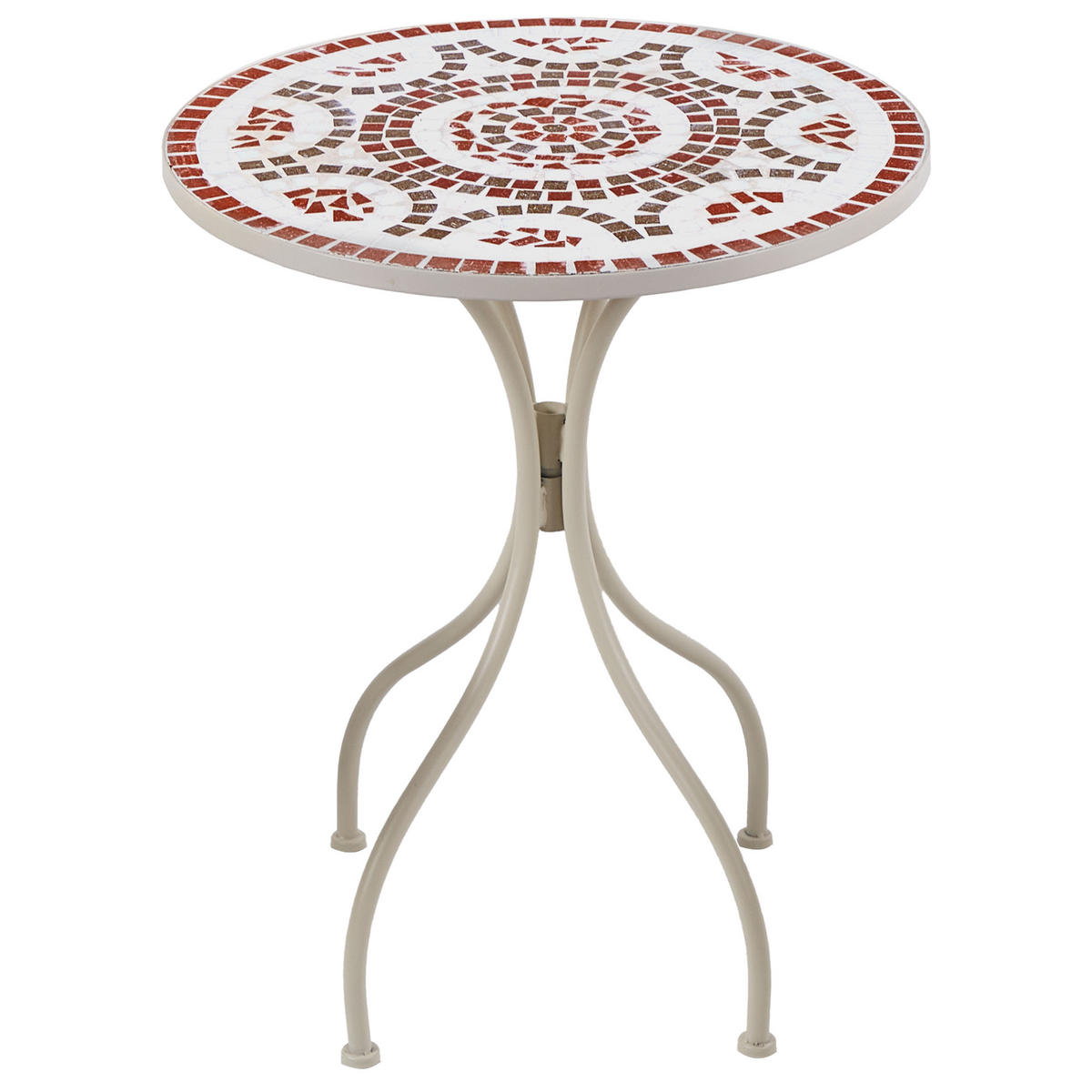 BISTRO-SET 2-Sitzer Weiß Spello - Rot/Weiß, Metall - Beliani