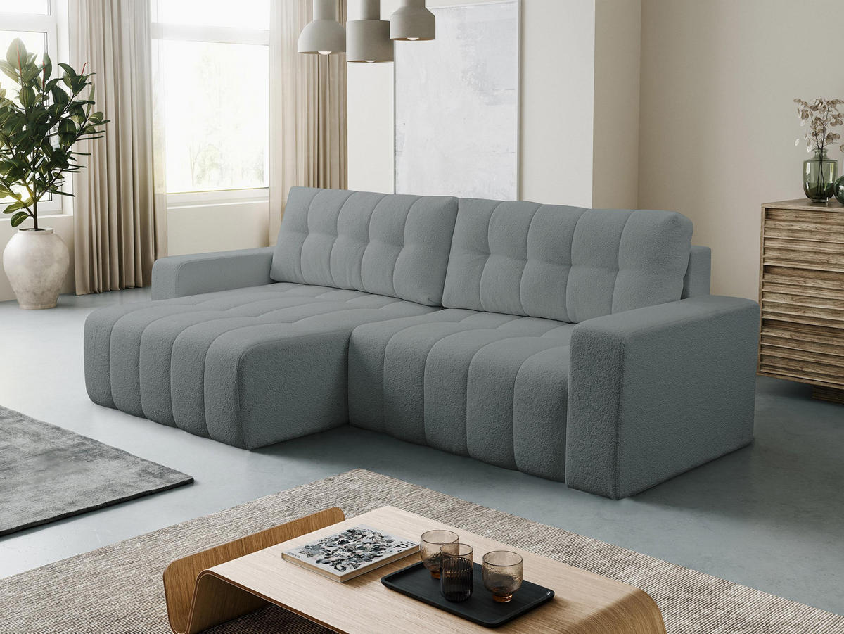 ECKSOFA Masone - Schwarz/Grau, Holz/Kunststoff (245/143cm) - MIRJAN24