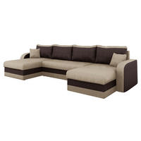 ECKSOFA Kris U - Beige/Schwarz, Holz/Kunststoff (304/80/140cm) - MIRJAN24