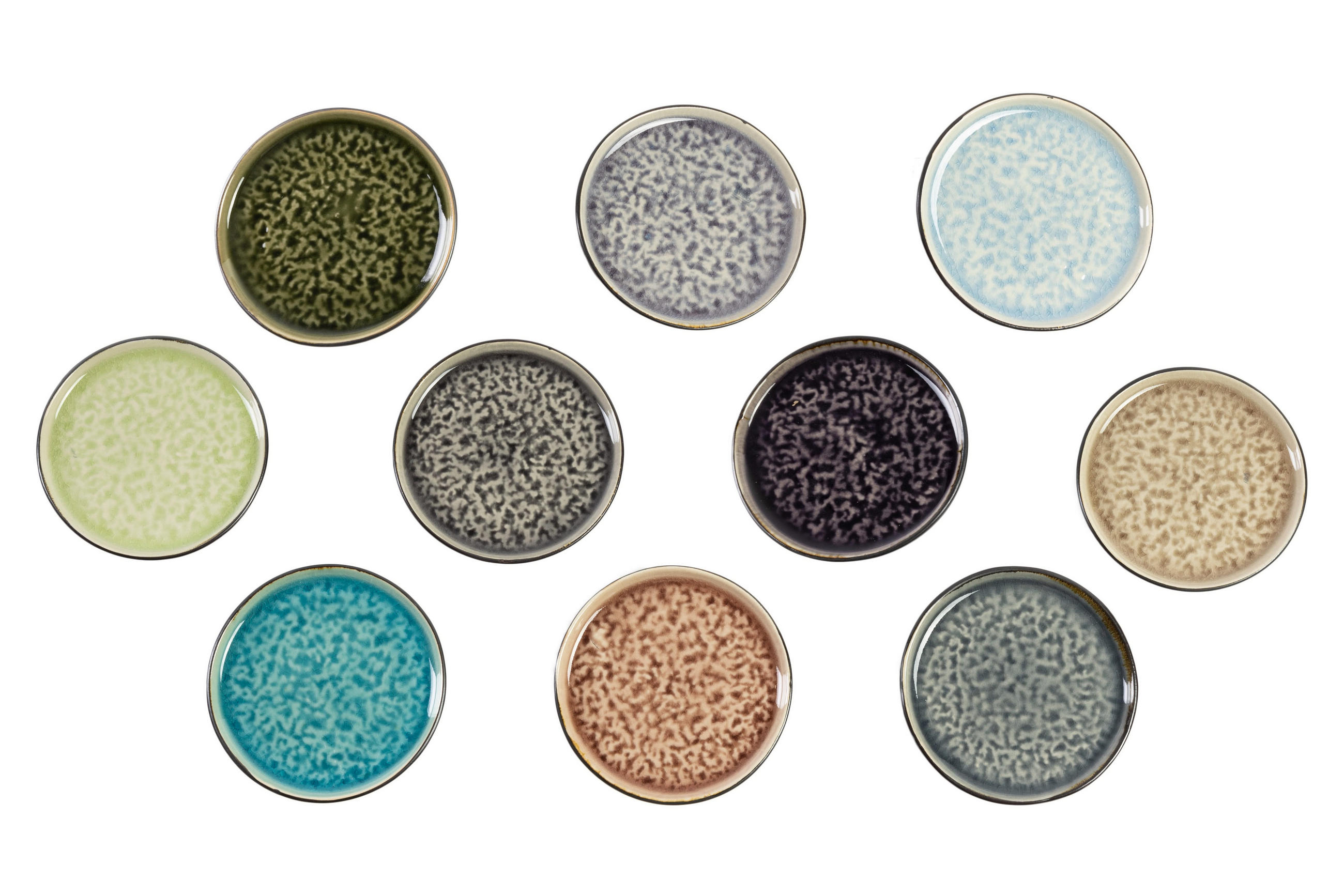 TAPAS -Teller Streetfood ø 13 cm - 10 Stück - Multicolor, Keramik (2/1/13cm) - Cosy & Trendy