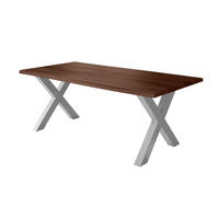 ESSTISCH JULIUS X - Silberfarben/Nussbaumfarben, Holz (90/180/77cm) - SAM