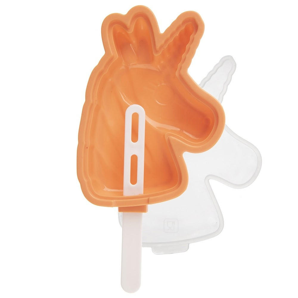 SILIKON-EISFORM Einhorn orange - Orange, Kunststoff (15/2.5/9cm) - Orion 