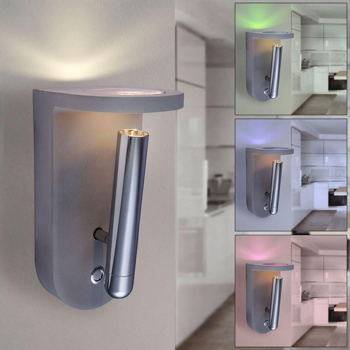 LED WANDLEUCHTE TIMO Grau - Grau, Stein (10.5/22/12cm) - Globo Lighting