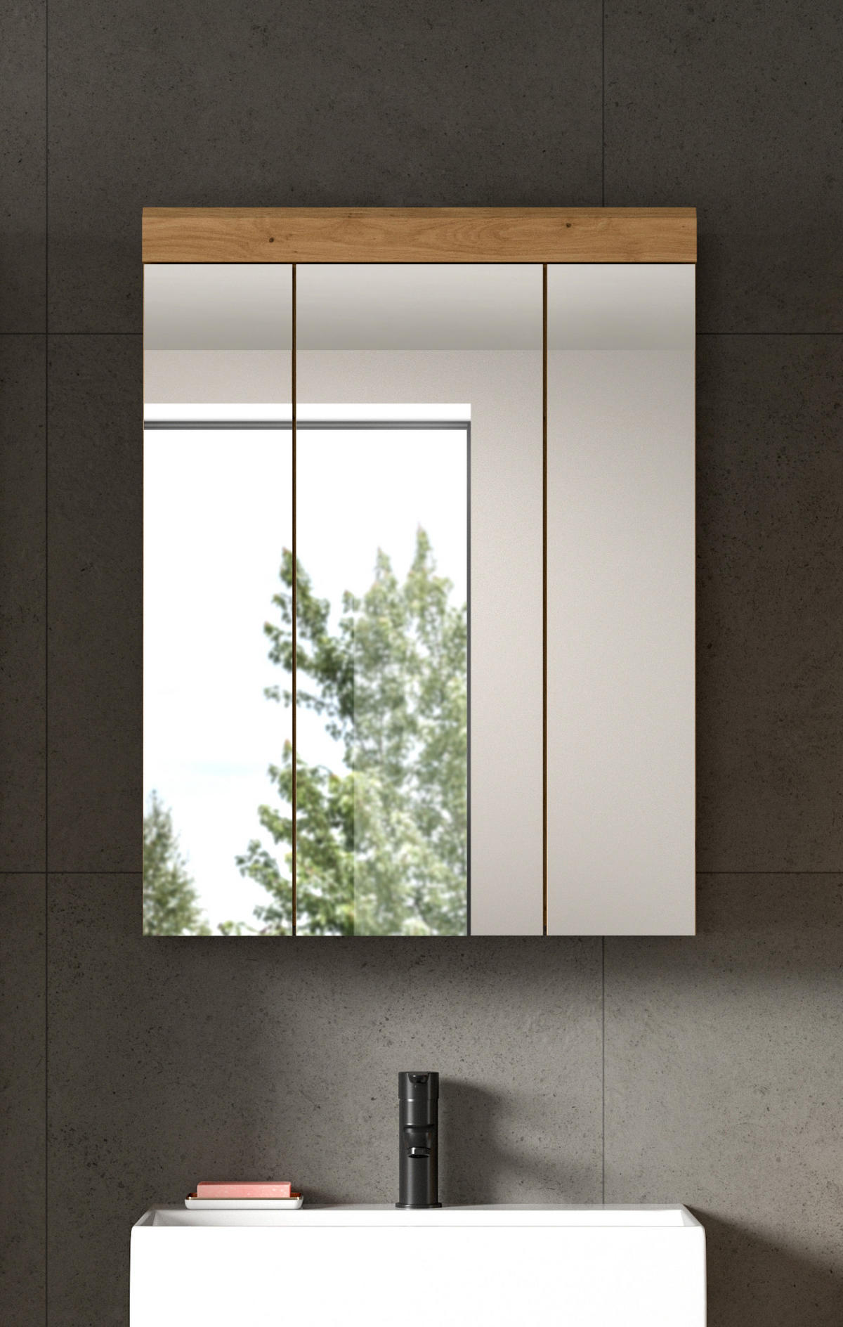 SPIEGELSCHRANK SCOUT (B/H/T: ca. 60/79/18 cm) in Artisan Eiche Nachbildung/Spiegelglas - Eiche Artisan, Holz (60/79/18cm)