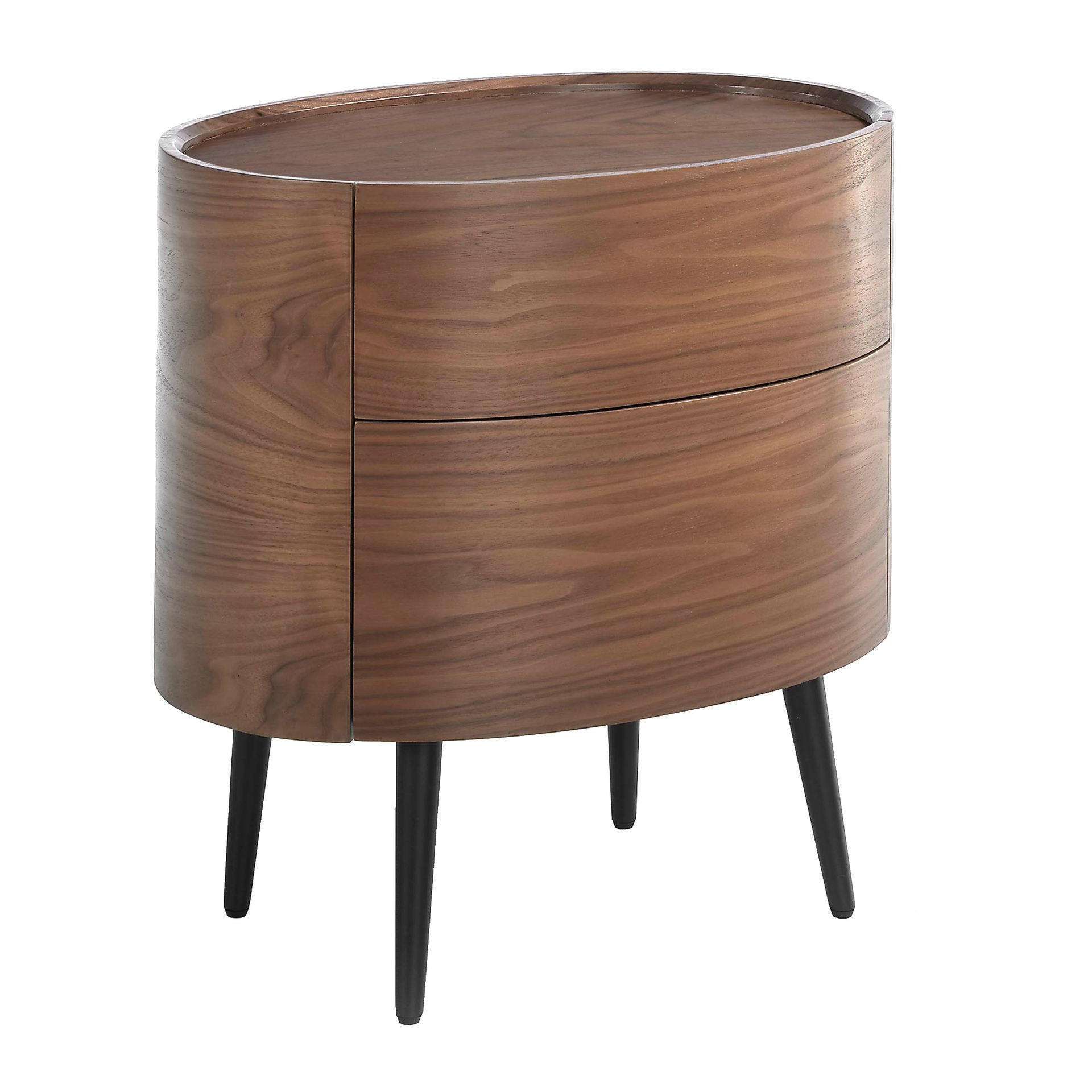 NACHTTISCH Nussbaum und schwarzer Stahl - Multicolor/Schwarz, Holz/Holzwerkstoff (60/60/42cm) - ANGEL CERDA