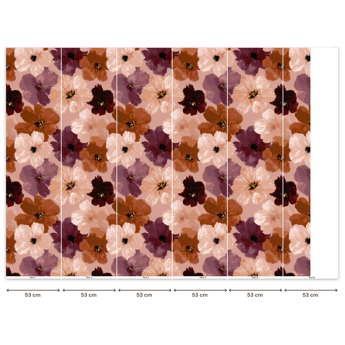 TAPETE - Blumen - Abstrakt - Erdtöne - 280x200 cm - Multicolor, Papier (280/200cm) - OnlyWow