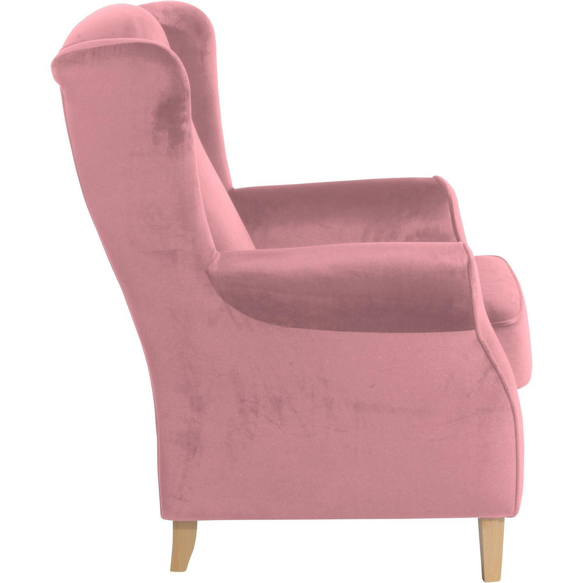 OHRENSESSEL Karlen Bezug Samtvelours Buche natur / rose - Pink/Buchefarben, Kunststoff (86/103/77cm) - 58aufmkessel