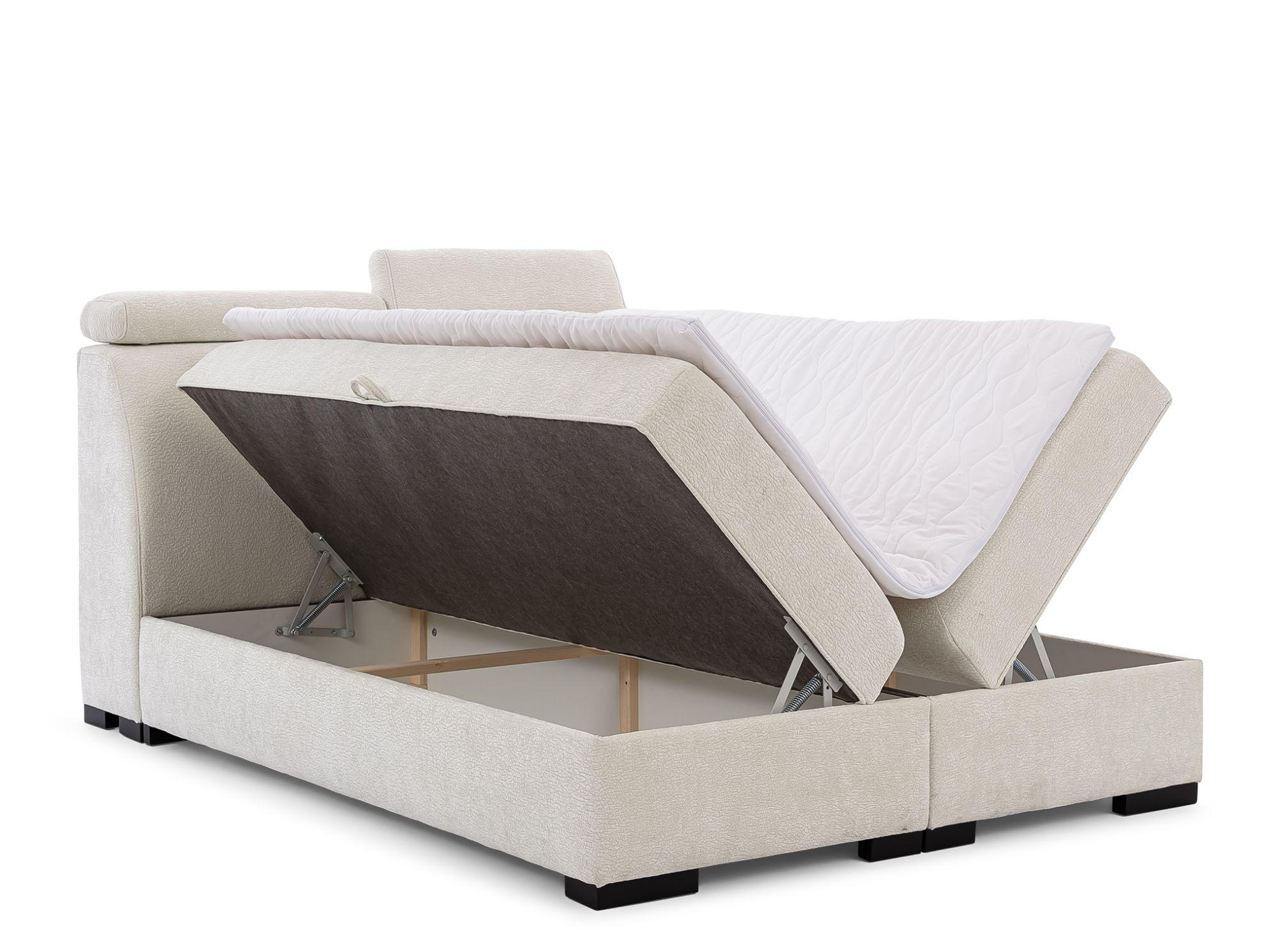 Thumbnail - Fun Möbel Boxbett, Hellgrau, Textil, 140x200 cm, Schlafzimmer, Betten, Boxspringbetten