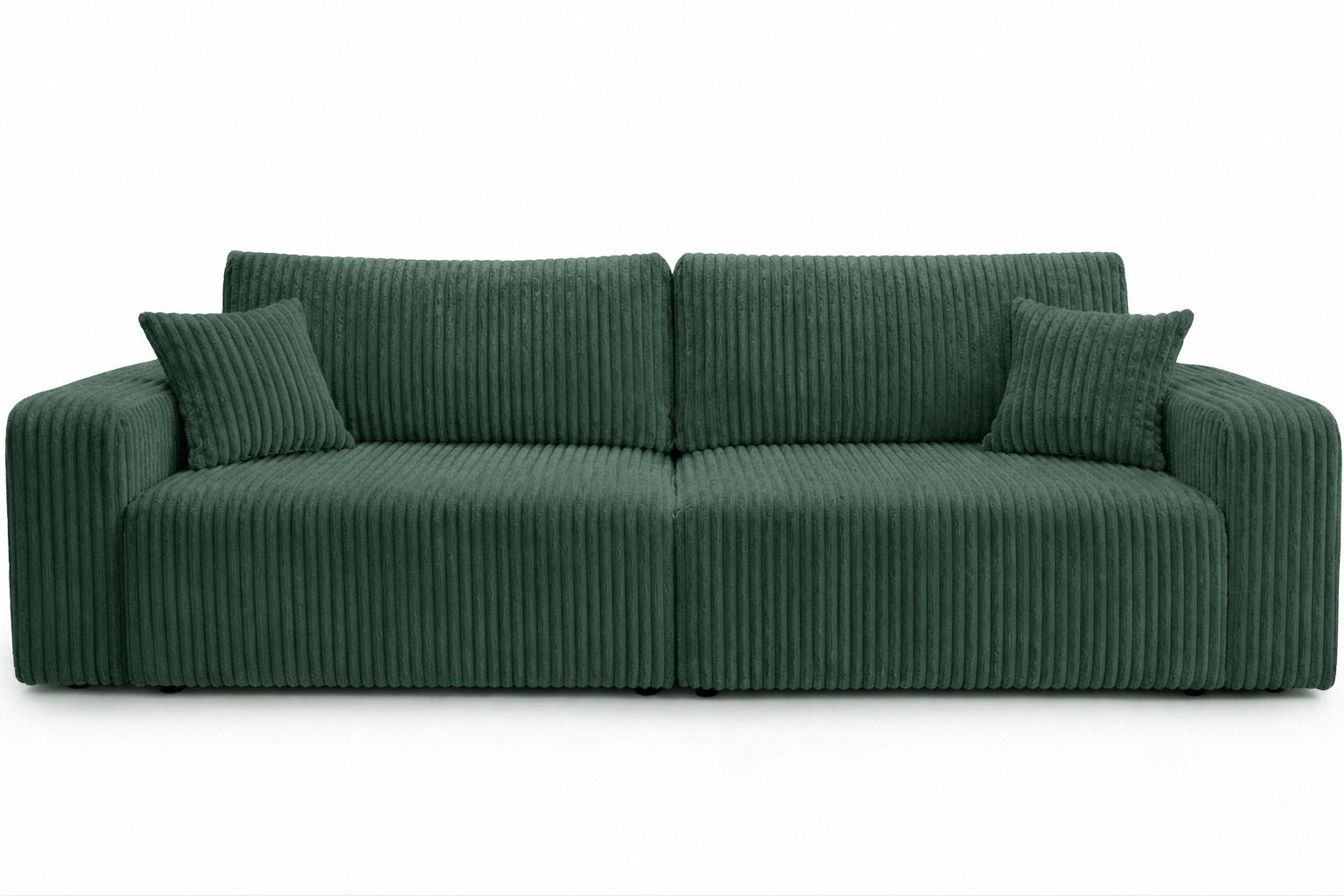 SOFA Mit Schlaffunktion Und Bettkasten, Cordstoff Tilia, Grün, BEST SCORNER - Grün, Holz (245/83/90cm) - Kaiser Möbel