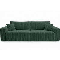 SOFA Mit Schlaffunktion Und Bettkasten, Cordstoff Tilia, Grün, BEST SCORNER - Grün, Holz (245/83/90cm) - Kaiser Möbel