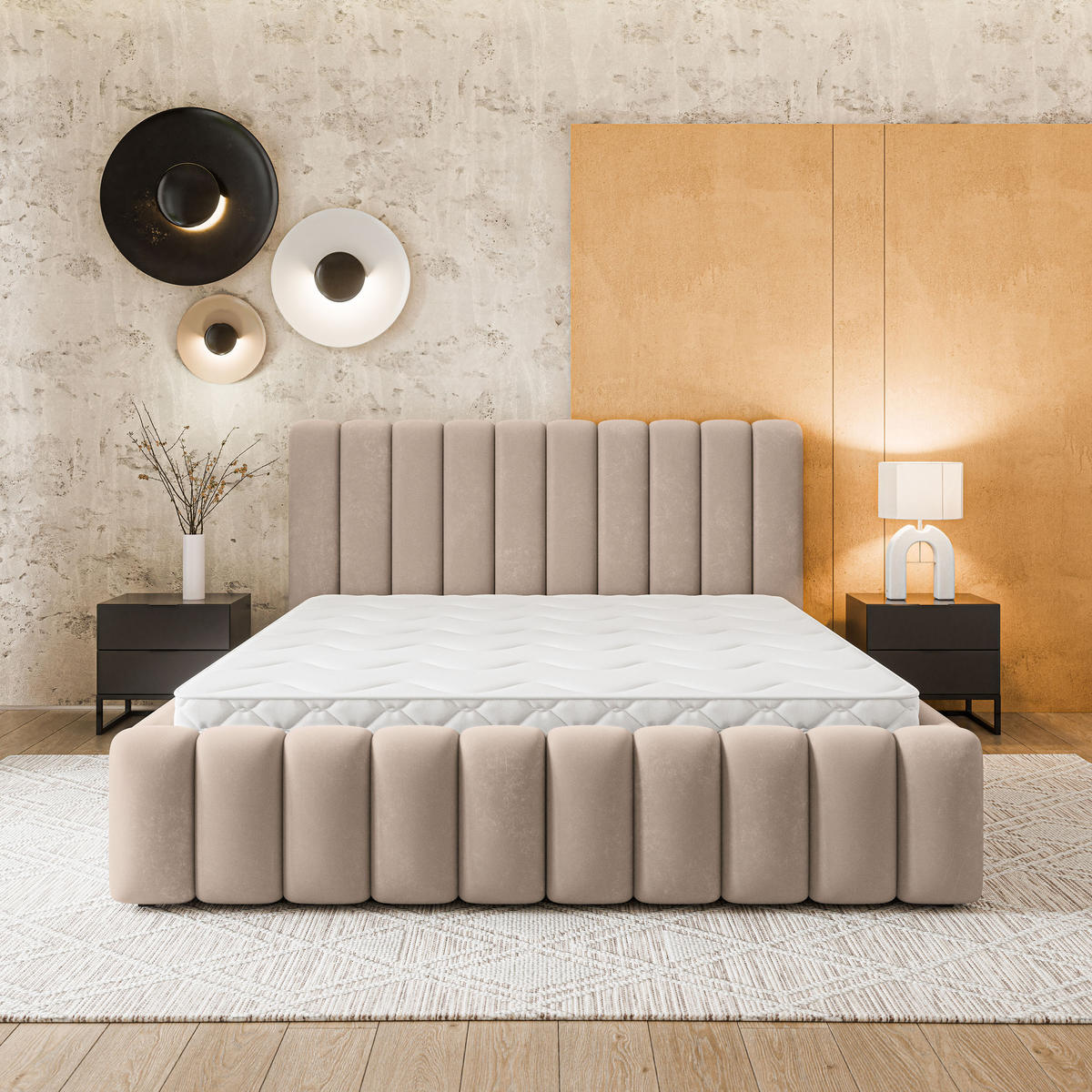 ČALOUNĚNÁ Postel DINESE 120x200 cm Béžová - béžová, kompozitní dřevo/textil (120/200cm) - MASSENO