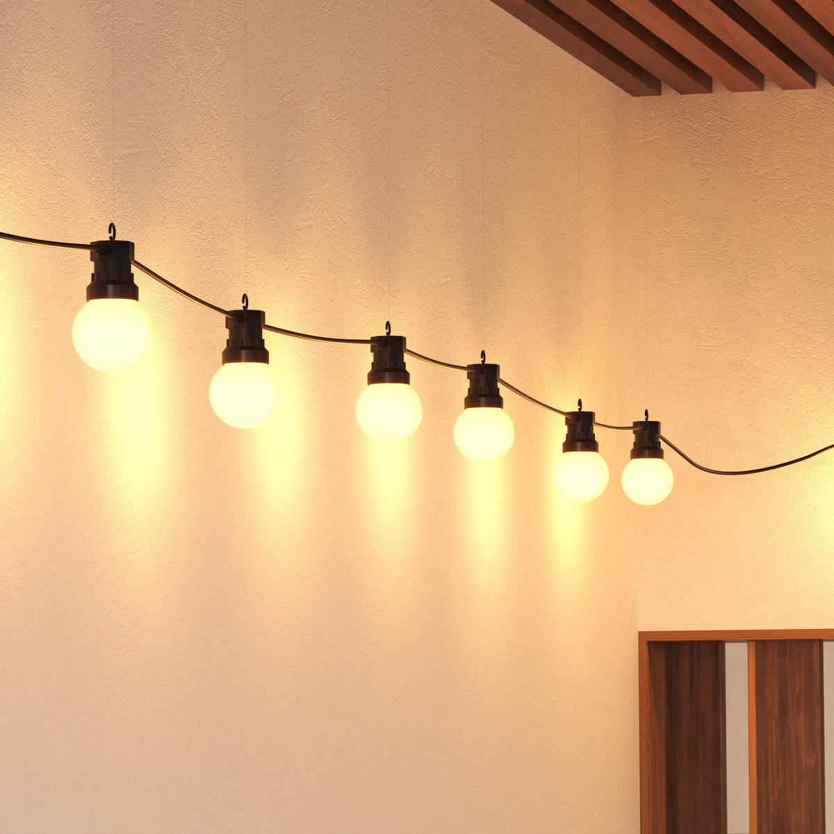 LED-LICHTERKETTE Solar Soa 10 Glühbirnen 8 m - Schwarz, Metall (800cm) - Atmosphera Createur d´interieur