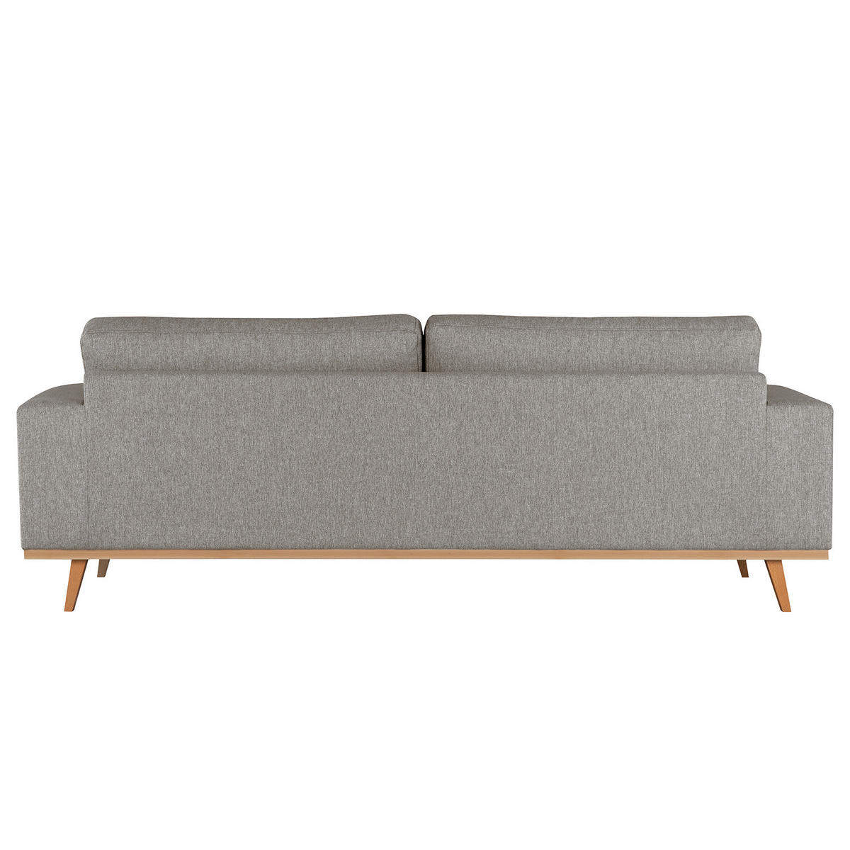 2-SITZER SOFA - Graubraun/Buchefarben, Buchenholz/Textil (197/81/88cm) - home24