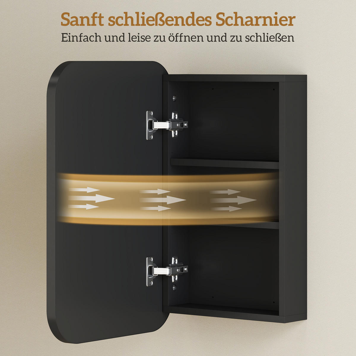 BAD Spiegelschrank Spanplatte Glas Schwarz - Schwarz, Holzwerkstoff (40/60/10cm) - HOMCOM