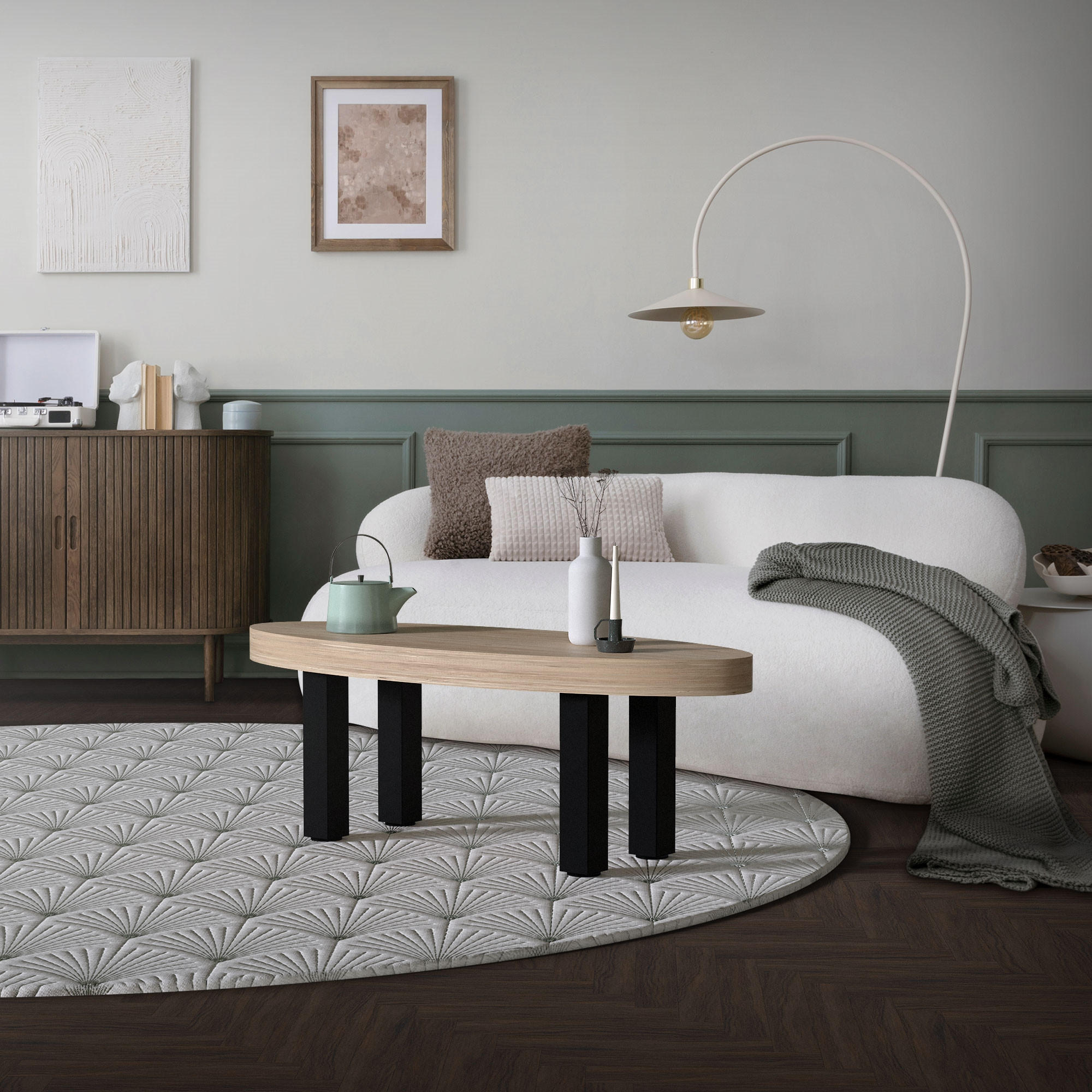 TISCHBEINE 4er Set I-Design H:42 cm Schwarz 8x8 cm - Schwarz, Metall (8/42/8cm) - ML-DESIGN